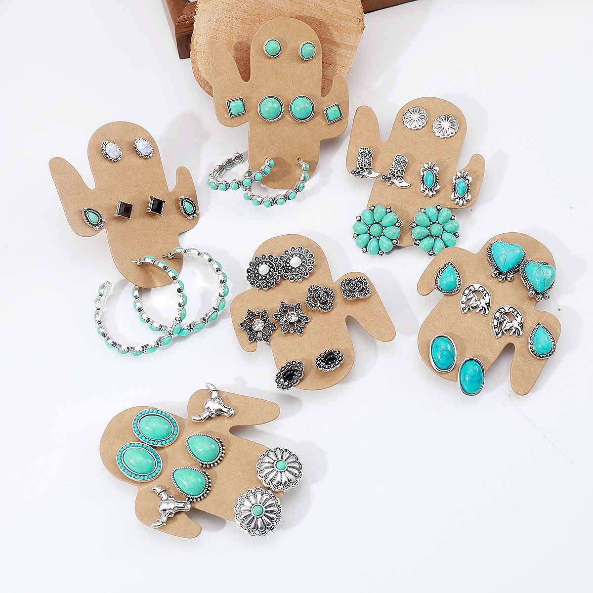 Heart Water Drops Geometric Pairs Earings Stud Earrings