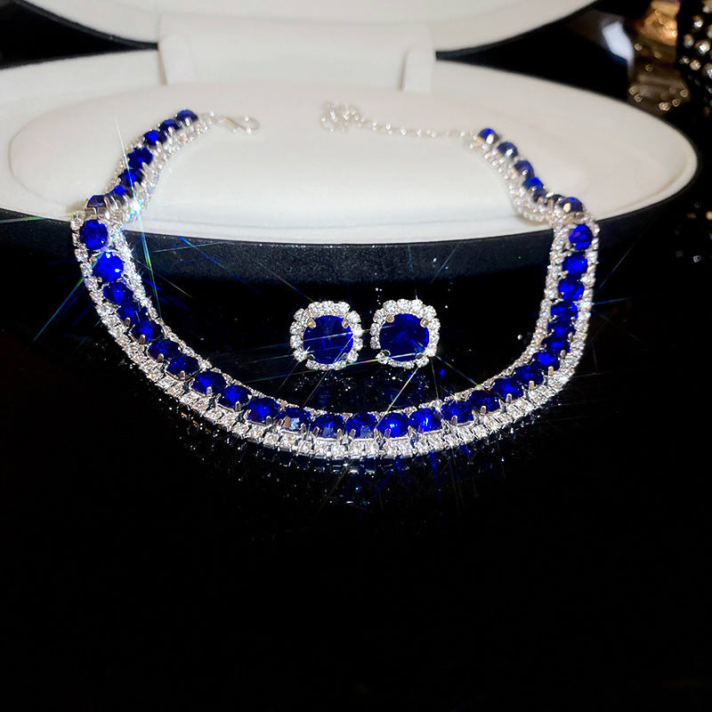 Diamond Geometric Suite Light Luxury Clavicle Jewelry Set
