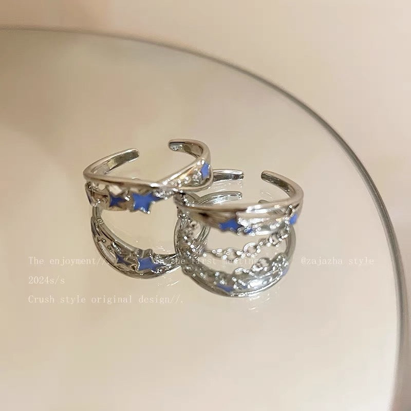 Female Sweet Cool Style Five-pointed Index Rings