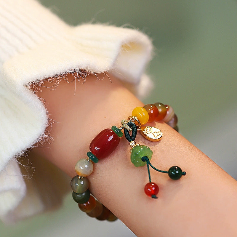 Stone Ethnic Lotus Seedpod National Fashion Design Female Bracelets