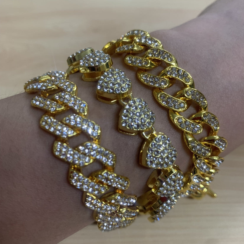 Women's & Men's Cuban Link Chain Hip Hop Alloy Affordable Luxury Bracelet