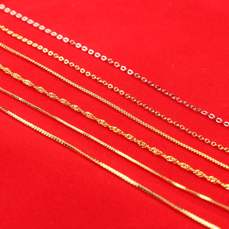 Gold Clavicle Chain Alloy Sier Melon Seeds O-shaped Water Necklace
