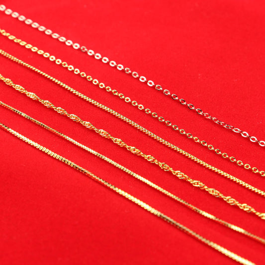 Gold Clavicle Chain Alloy Sier Melon Seeds O-shaped Water Necklace