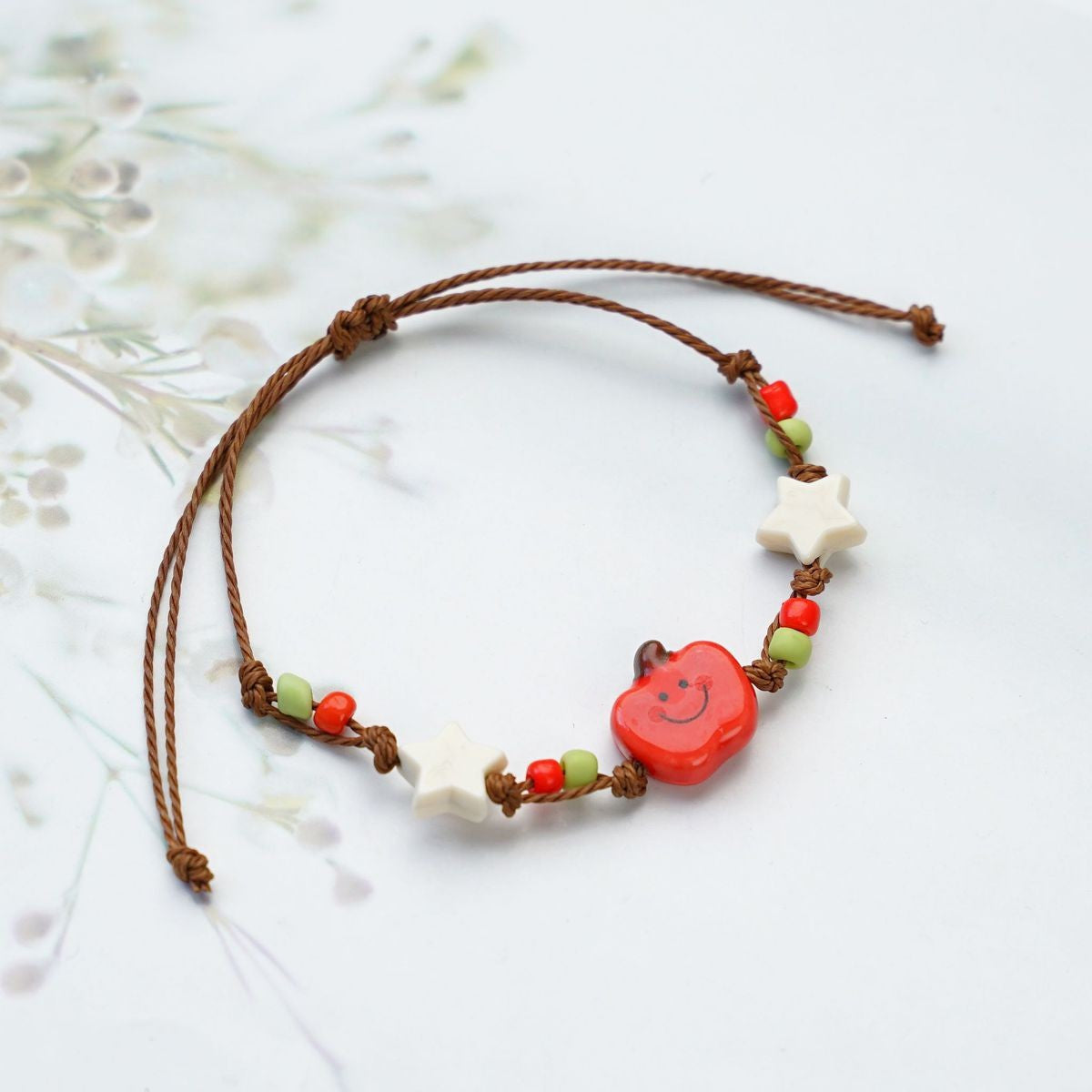 Safe Christmas Ceramic Apple Paradise Couple Bracelets