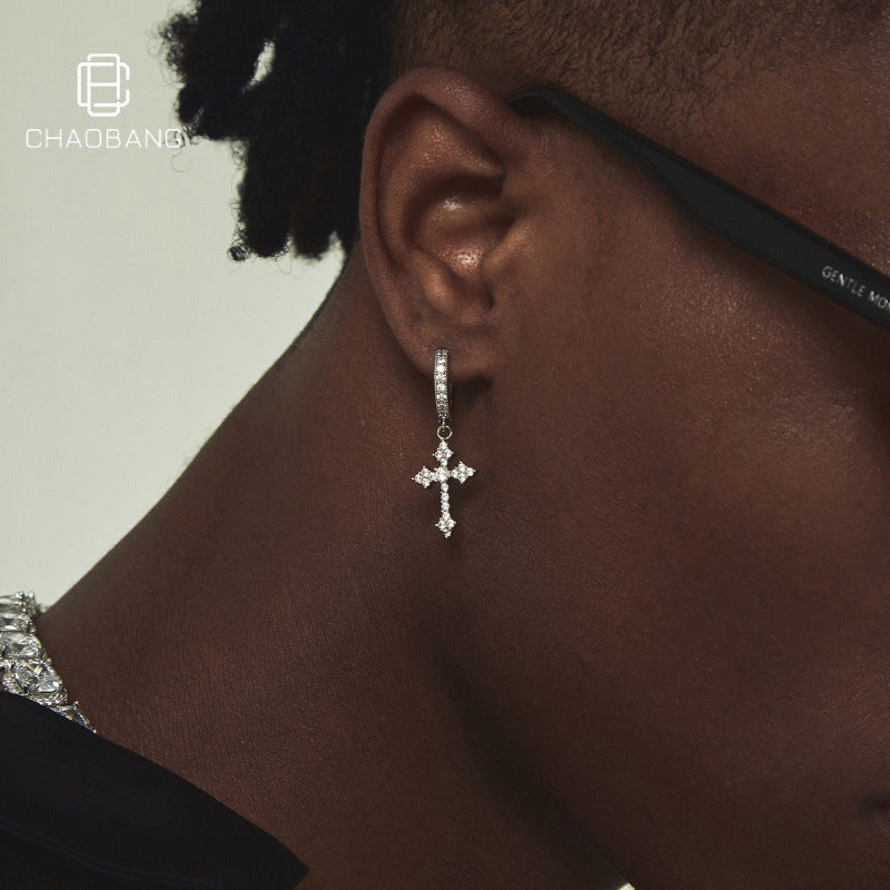 Men's Cross Fashion Personality Ear Clip Earrings