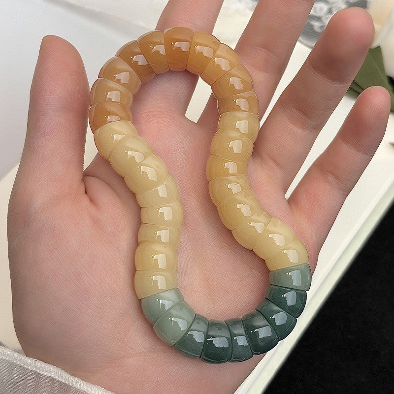 White Jade Bodhi Root Crafts Pork Intestine Bracelet