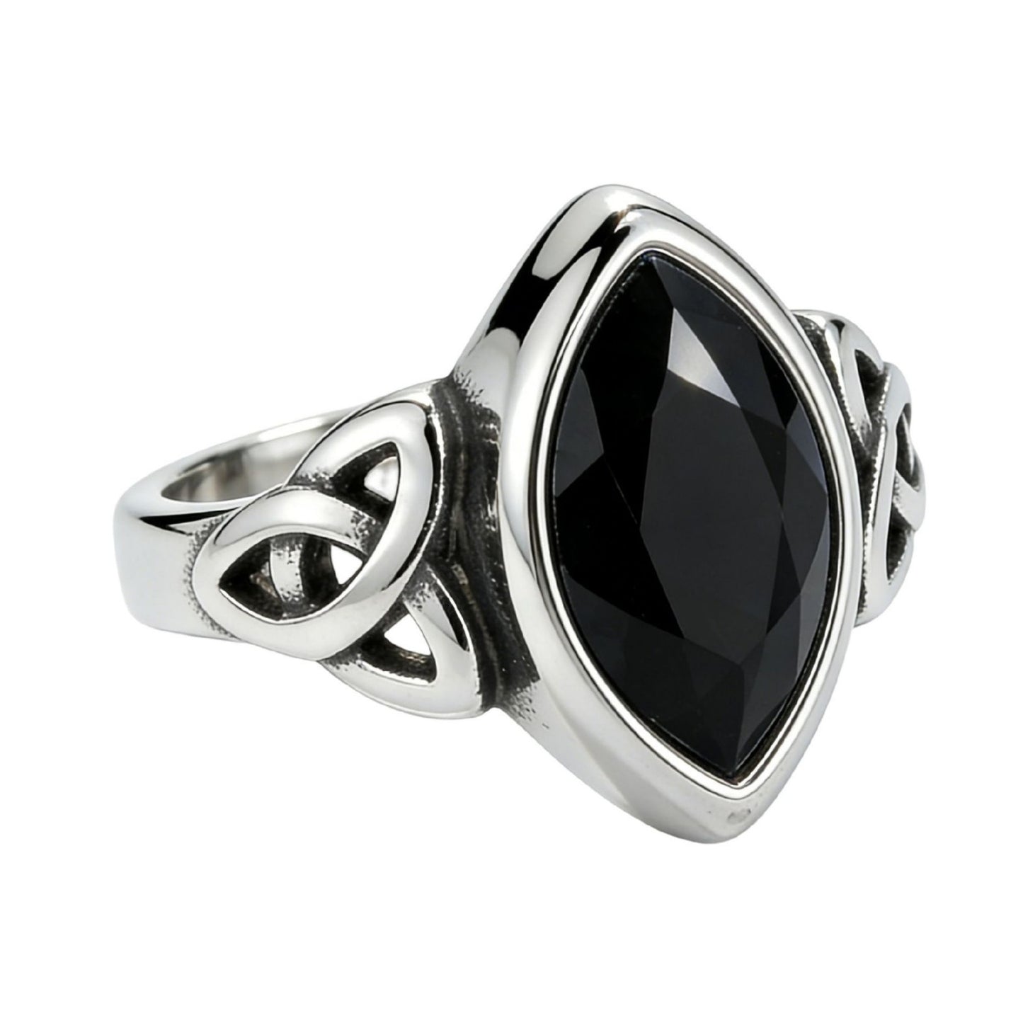 Nordic Viking Celtic Gemstone Titanium Steel Rings