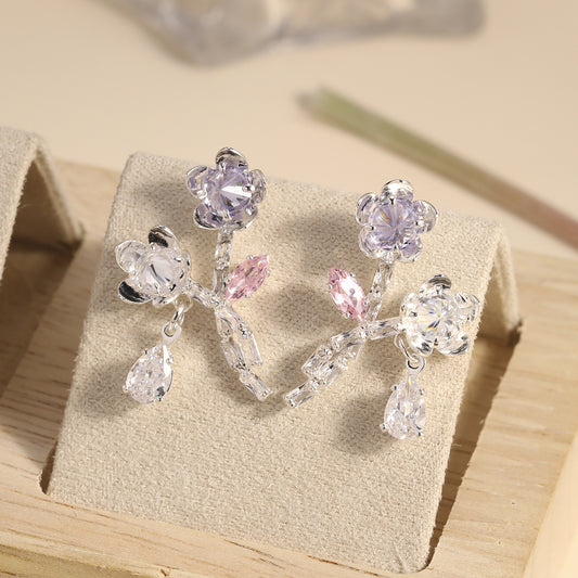 Love Hate Shiny High-grade Commuter Crystal Earrings