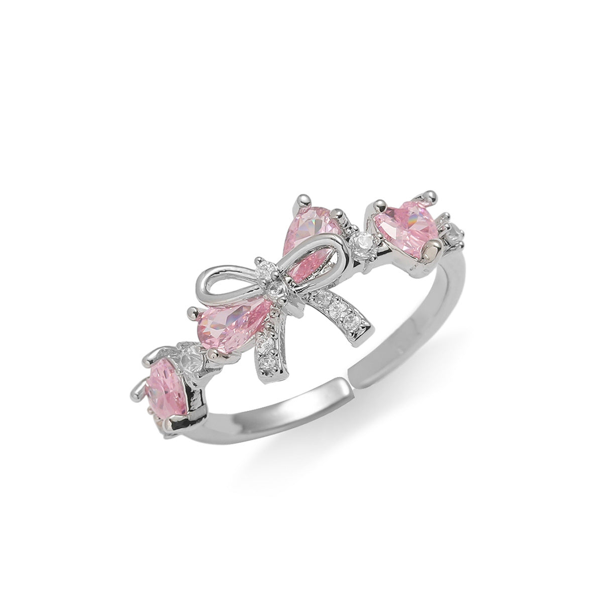Female Sweet Trend Bow Simple Zircon Niche Love Necklaces
