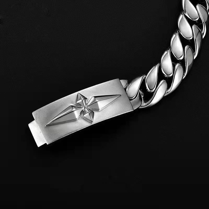 Men's Simple Versatile Personality Domineering Design Thick Solid Bracelet