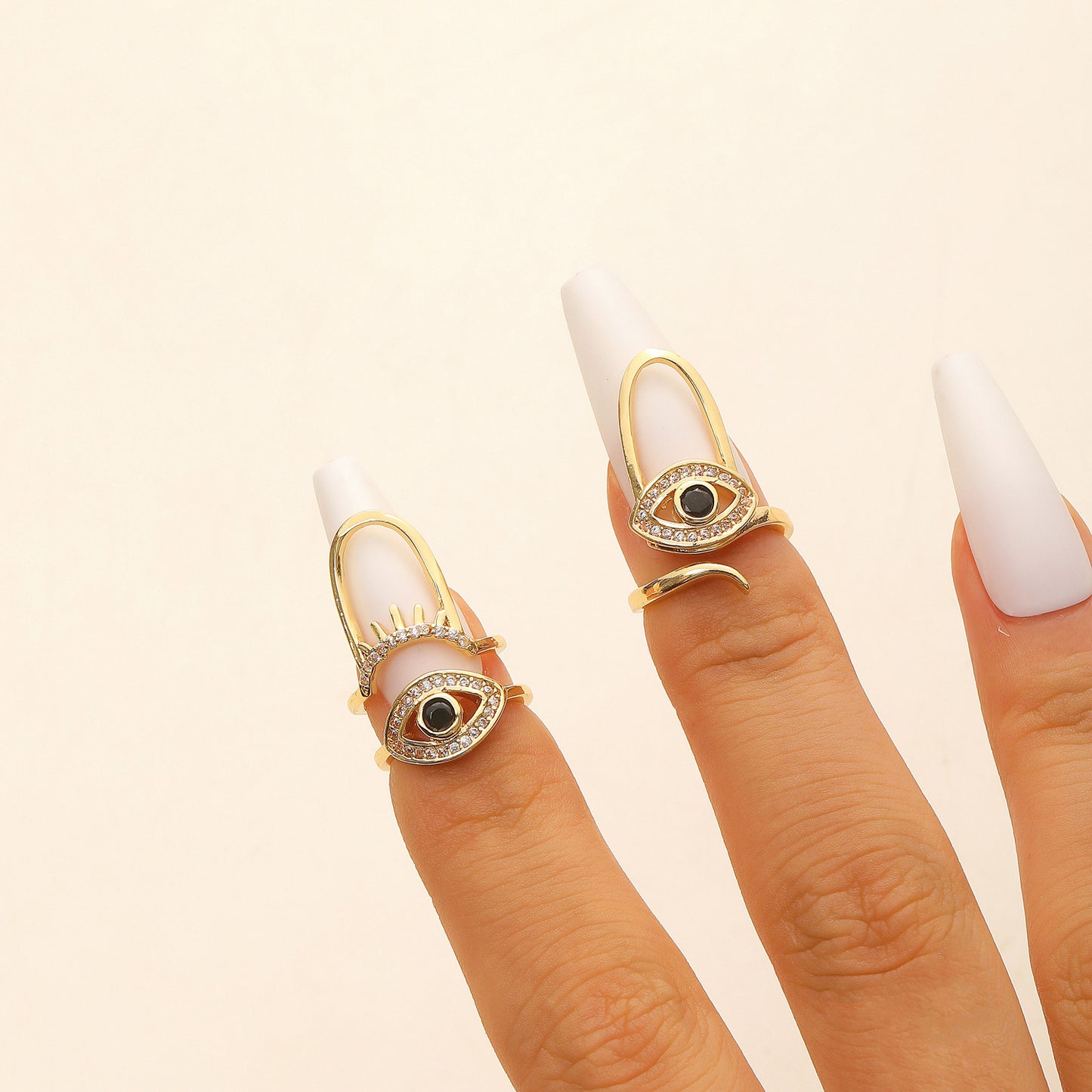 Geometric Trend Open Nail Female Design Exquisite Refined Ring