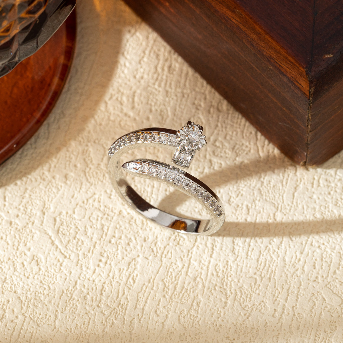 Luxury Trendy Cross Opening Adjustable Personality Color Rings