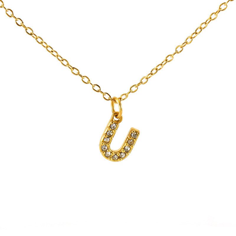 Women's Diamond Small Letter Simple Clavicle Chain Necklaces