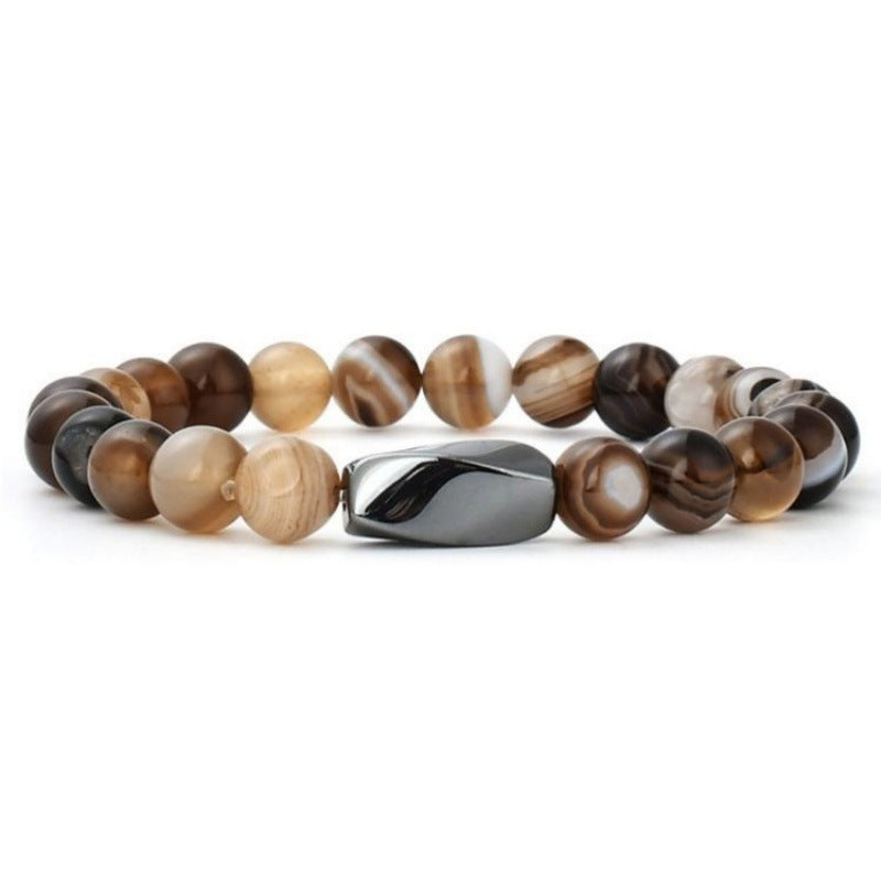 Lucky Shaped Hematite Stretch Beaded Beads Natural Bracelet