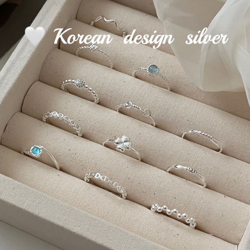 Sier Aquamarine Zircon Collection Twin Niche High Rings