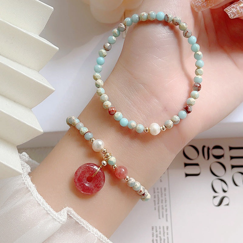 Blessing Card Lock Of Good Safety Buckle Simple Thin Chain Bracelets