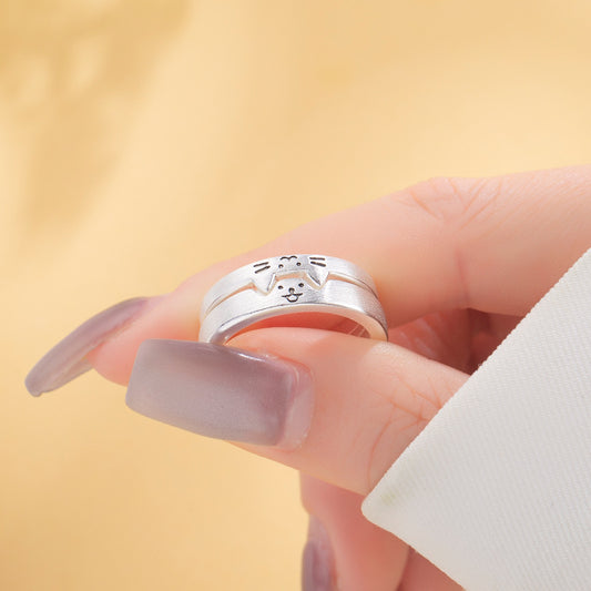 Kitten Puppy Couple Personality Overlay Combination Cute Rings