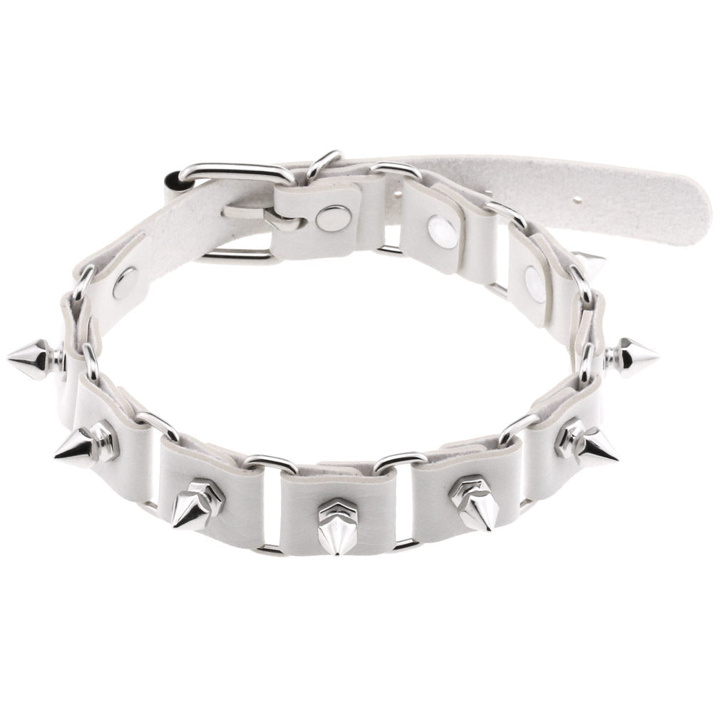 Gothic Elegant Stitching Neckband Personality Trend Buckle Spike Collar