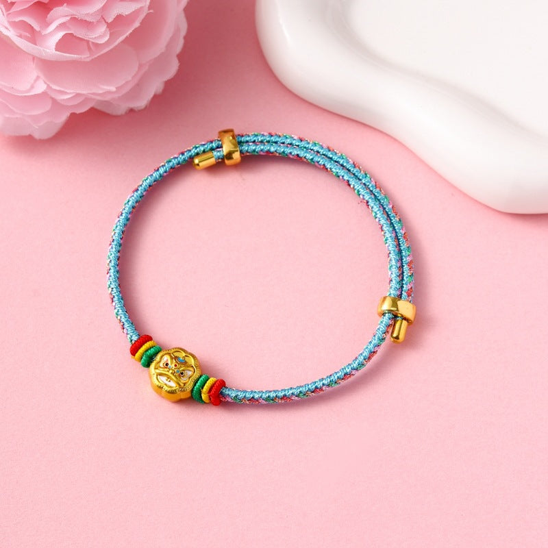 Children's Colorful Braided Rope Wrist String Safe Red Bracelet