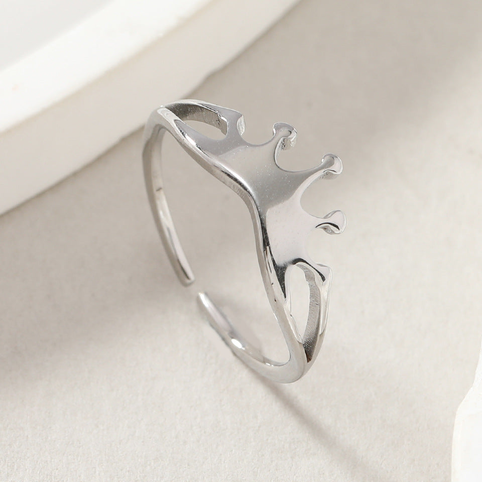 Fashion Cut Crown Shaped Opening Adjustable Rings