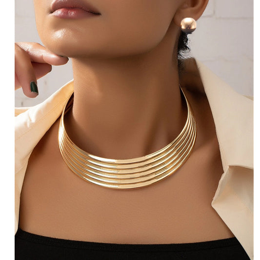 New Classy Comfortable Exaggerated Metal Thread Necklaces