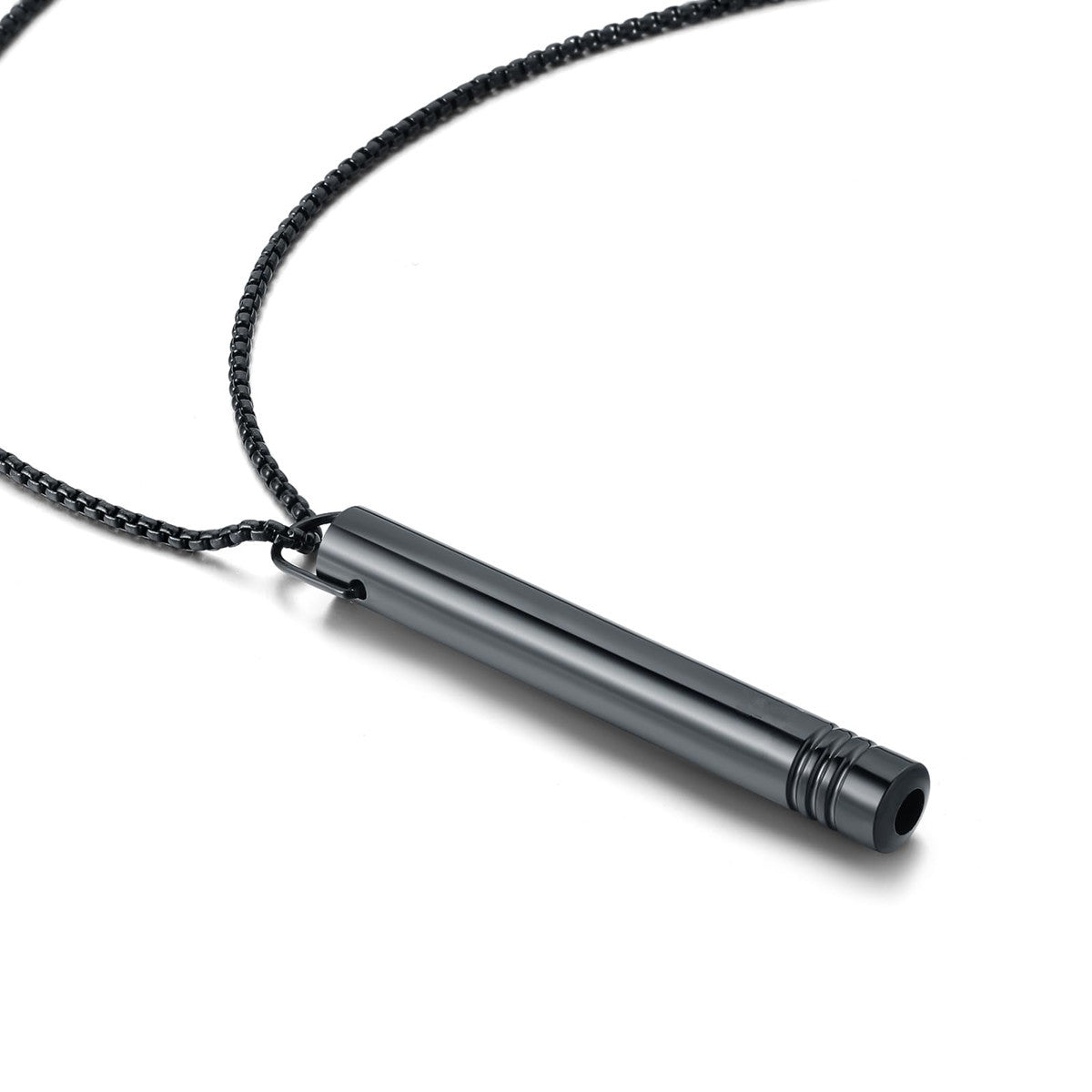 Steel Whistle Meditation Breathing Decompression Anxiety Necklaces