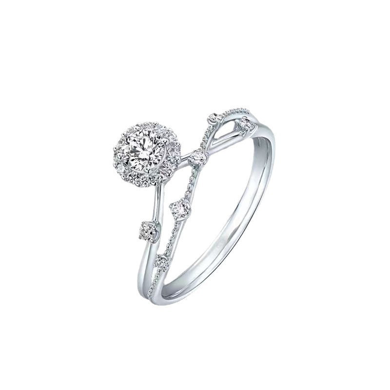 Karat Zircon Proposal Imitation Moissanite Diamond Opening Adjustable Affordable Luxury Rings