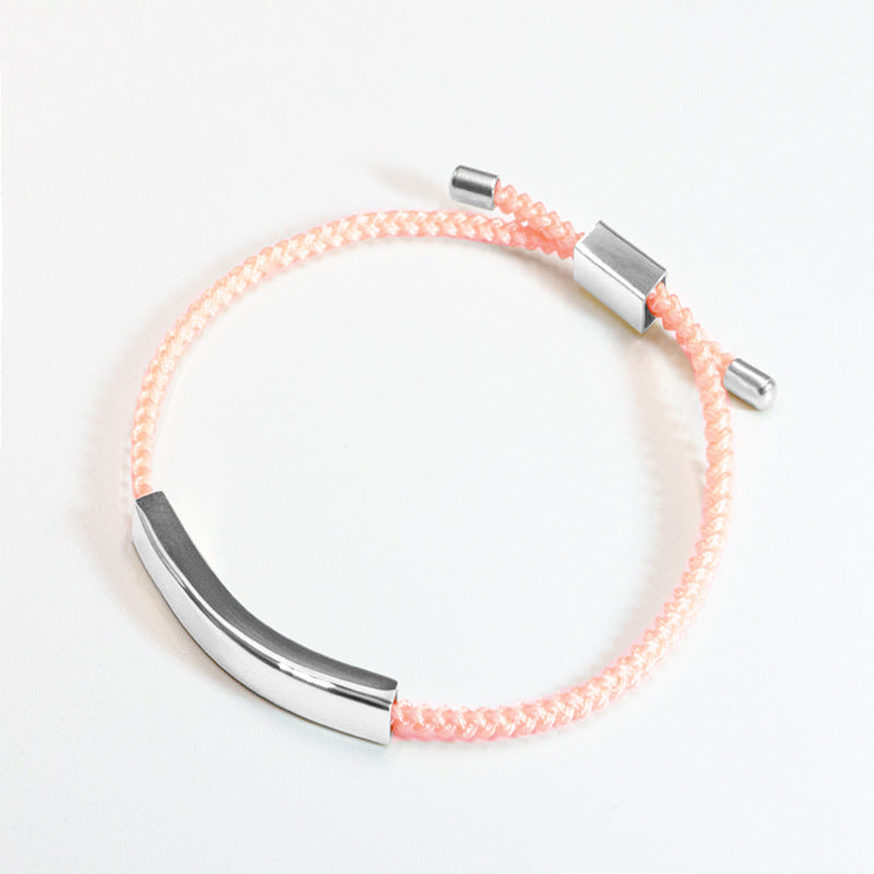 Steel Engraved Hollow Tube Couple Adjustable Inspirational Bracelets