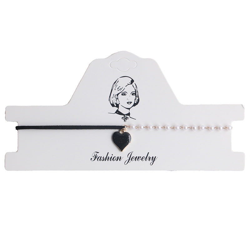 Heart-shaped Lace Style Bow Neckband Clavicle Collar