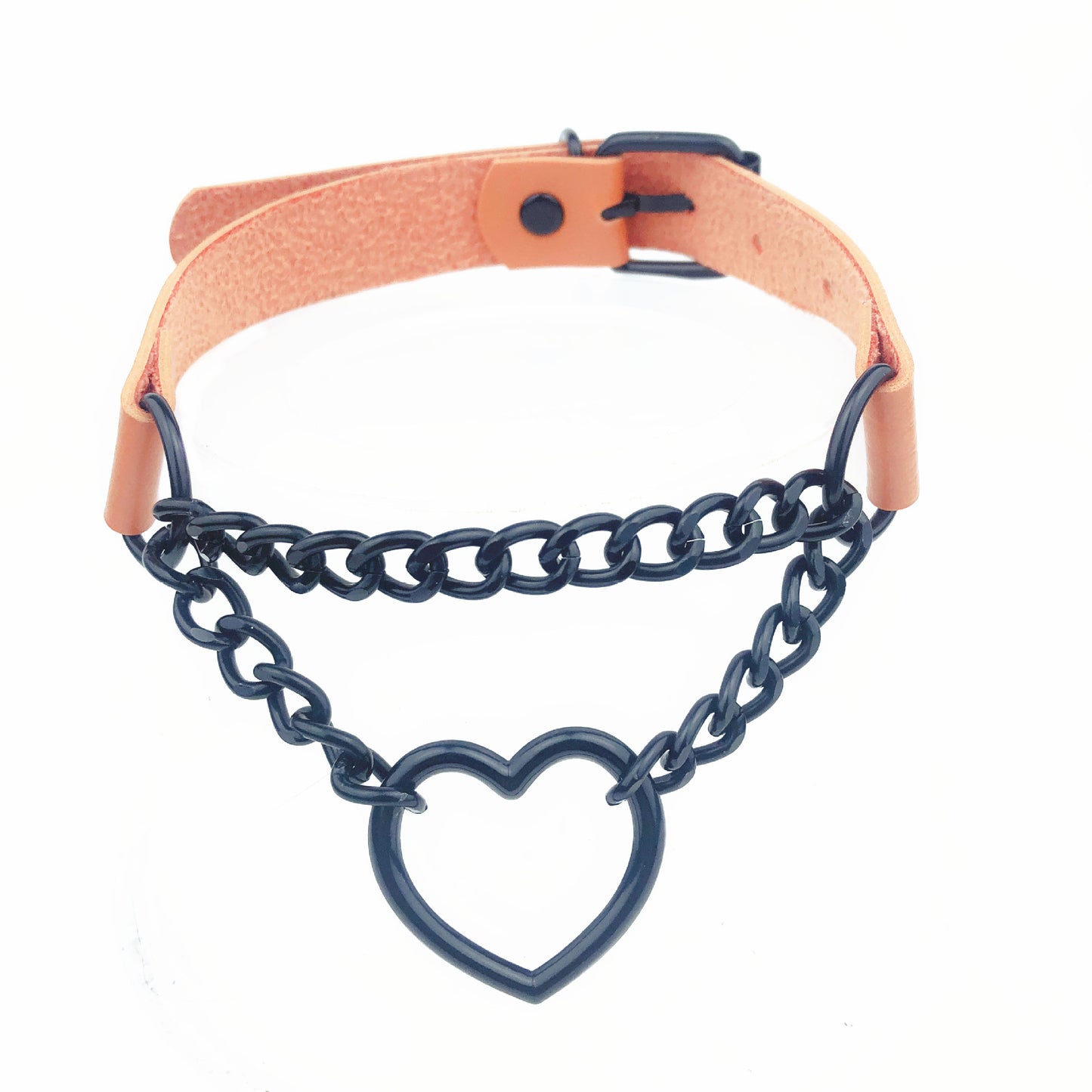 Heart Shaped Black Chain Neckband Fashion Collar