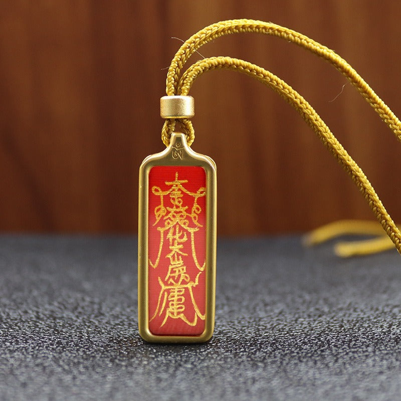 Mini Titanium Steel Hand Painted Golden Outline Small Necklaces