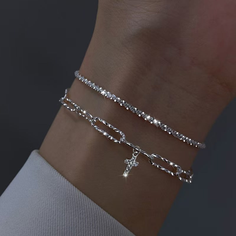 Cold Affordable Luxury Style Shiny Zircon Bracelets