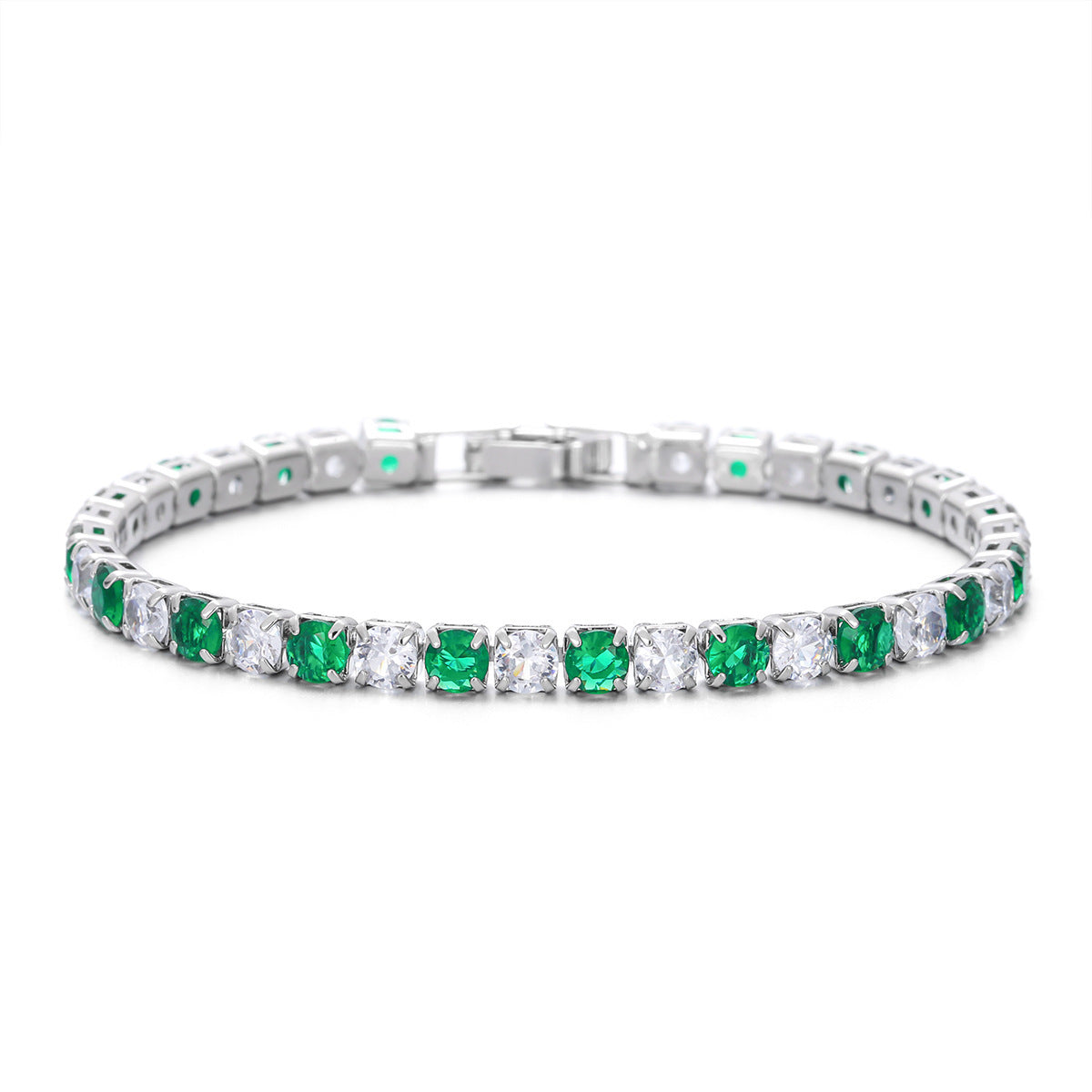 Zircon Single Row Full Diamond Adjustable Draw Tennis Fashion Bracelet
