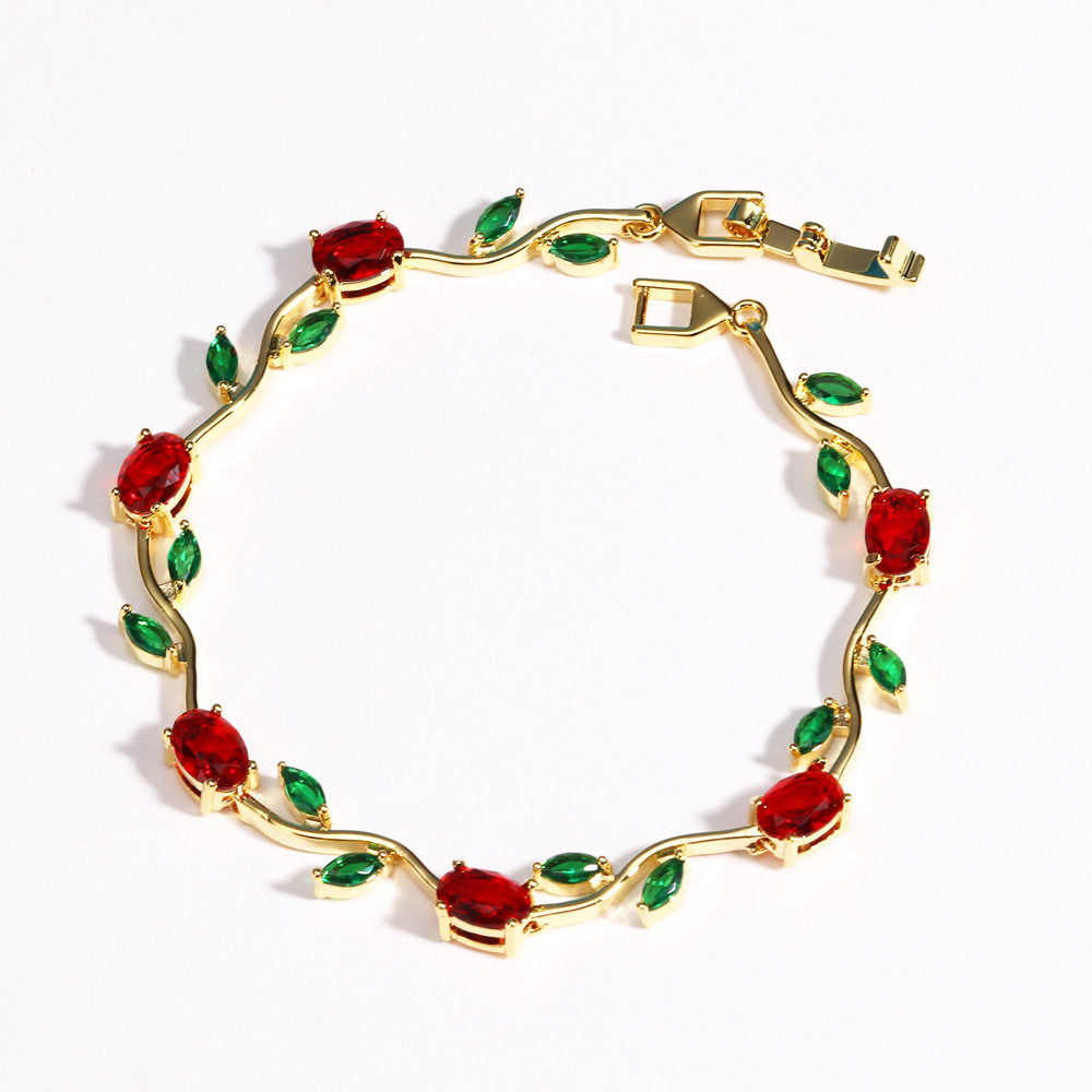 Temperament Wild Copper Color Zircon Branches Bracelet