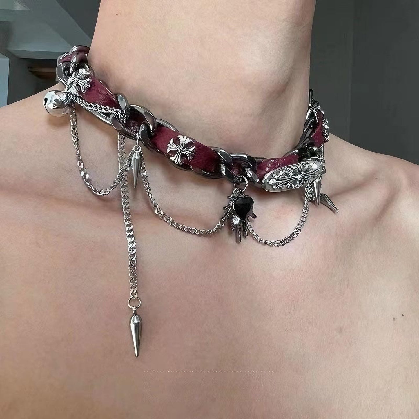 Hot Butterfly Leather Punk Rock Clavicle Collar
