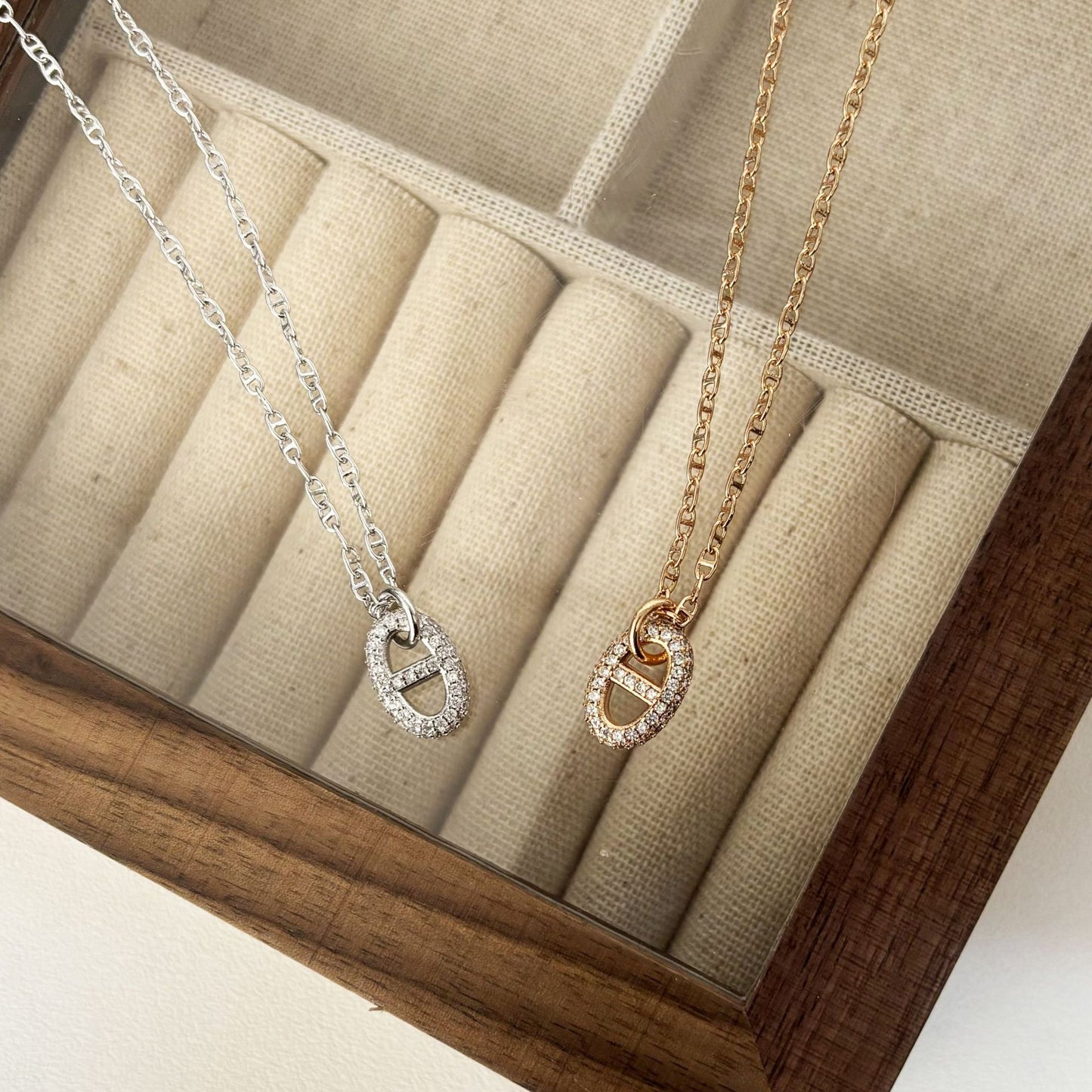 Women's Nose Full Diamond Fashion Simple Clavicle Chain Earrings