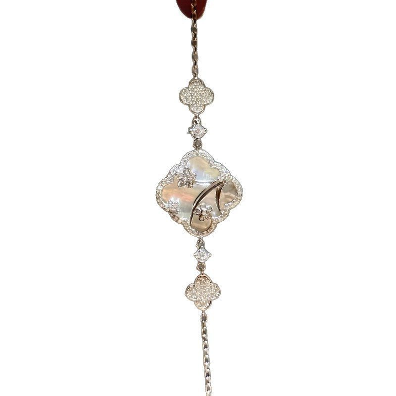 Women's Flower Fritillary Zircon Ear Light Luxury Minority High Sense Earrings