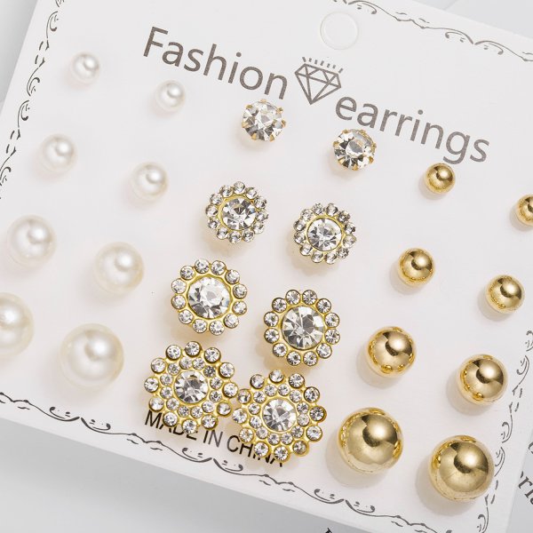 Women's Paper Card Alloy Zircon Ear Niche Earrings