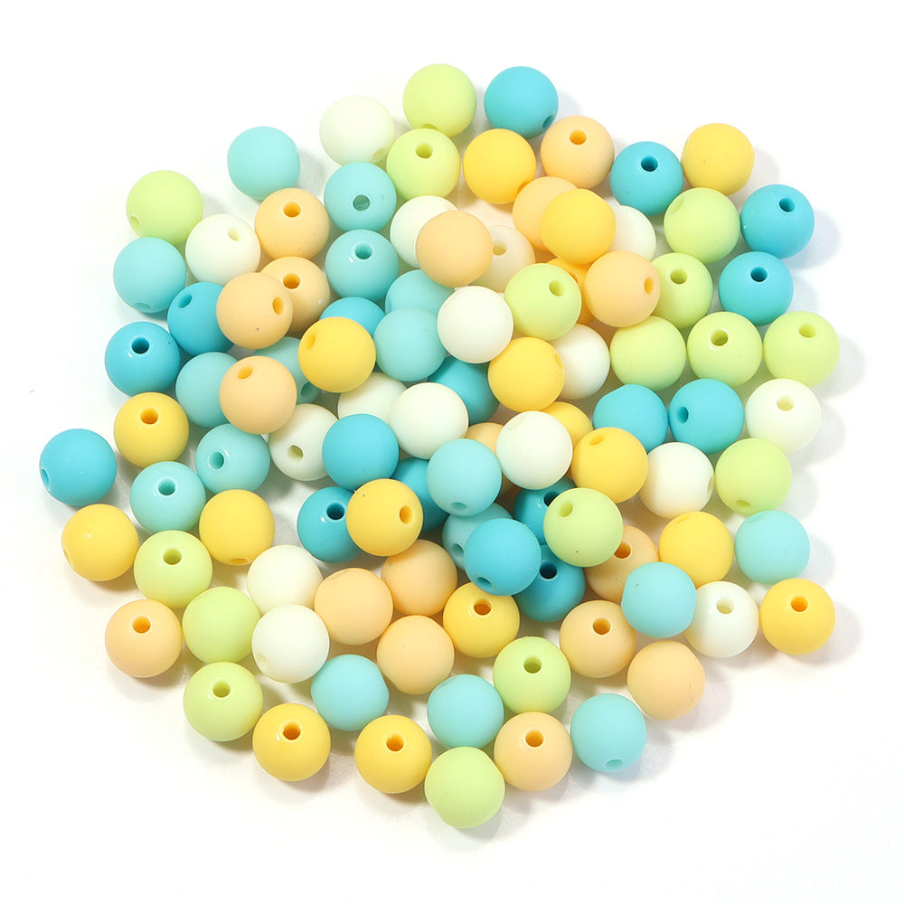 Creative Rubber Round Beads Effect Paint Jewelry Accessories