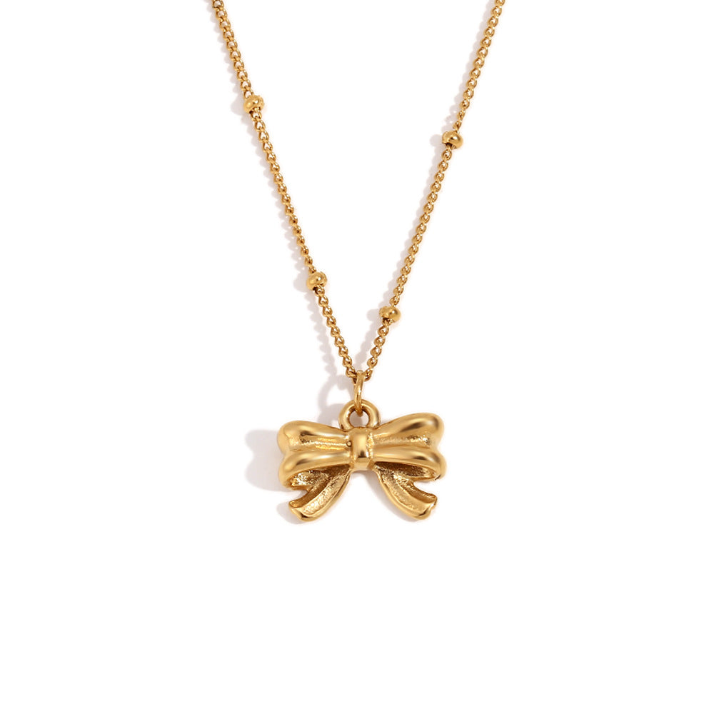 Versatile Niche Advanced Stainless Steel Gold-plated Simple Gold Jewelry Set