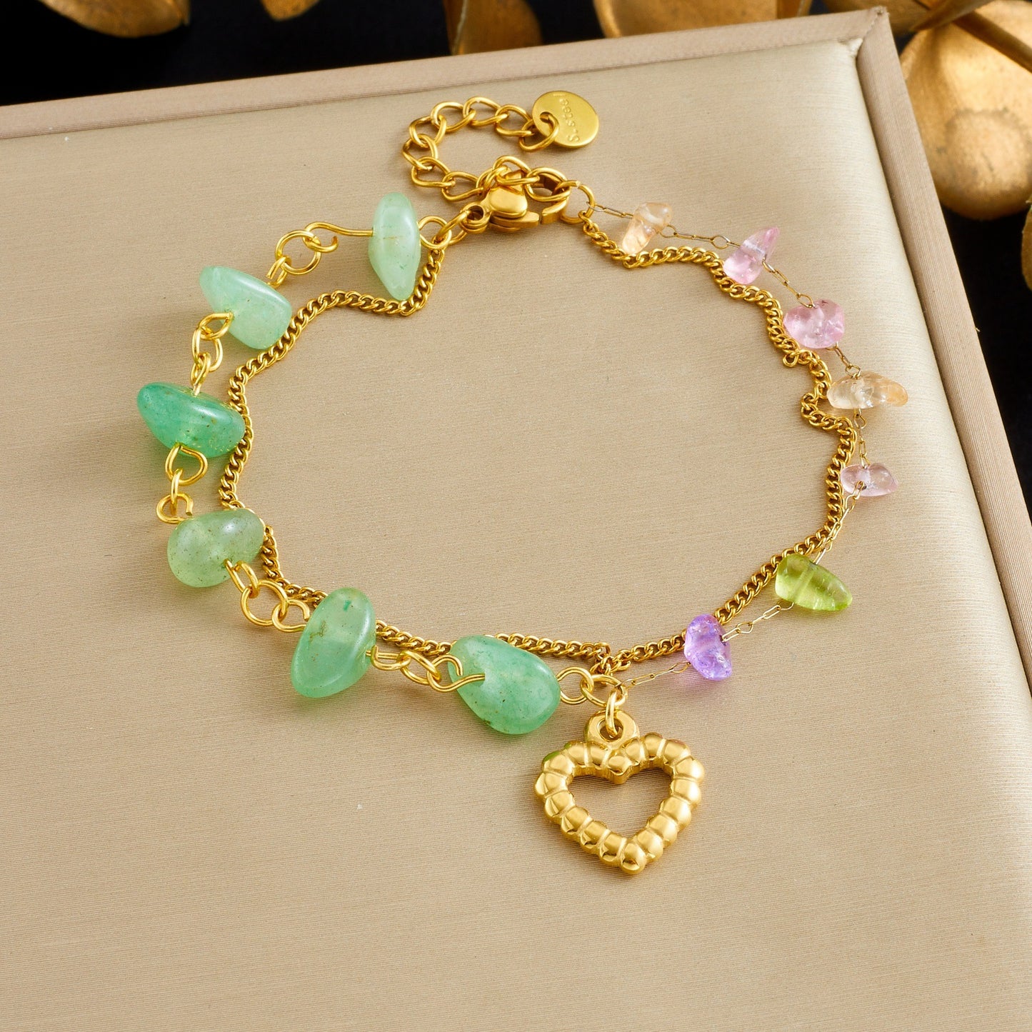 Women's Steel Colorful Gravel Simple Design Fresh Bracelets