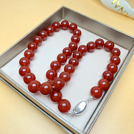 Red Agate Grade Retro Minority High-grade Beaded Necklaces
