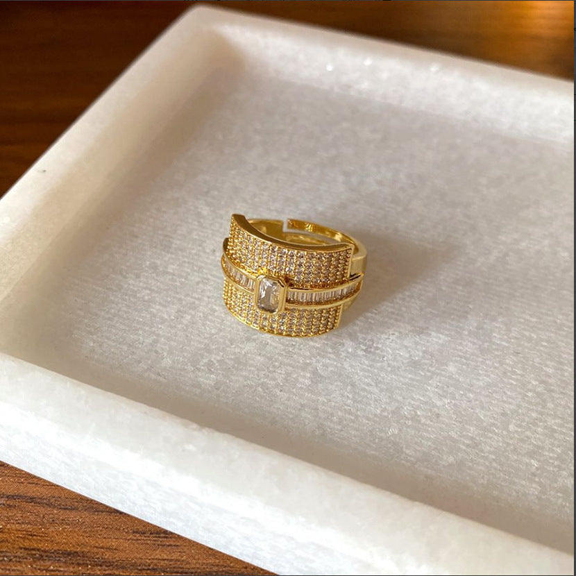 Style Zircon Snake Niche High Sense Design Index Ring