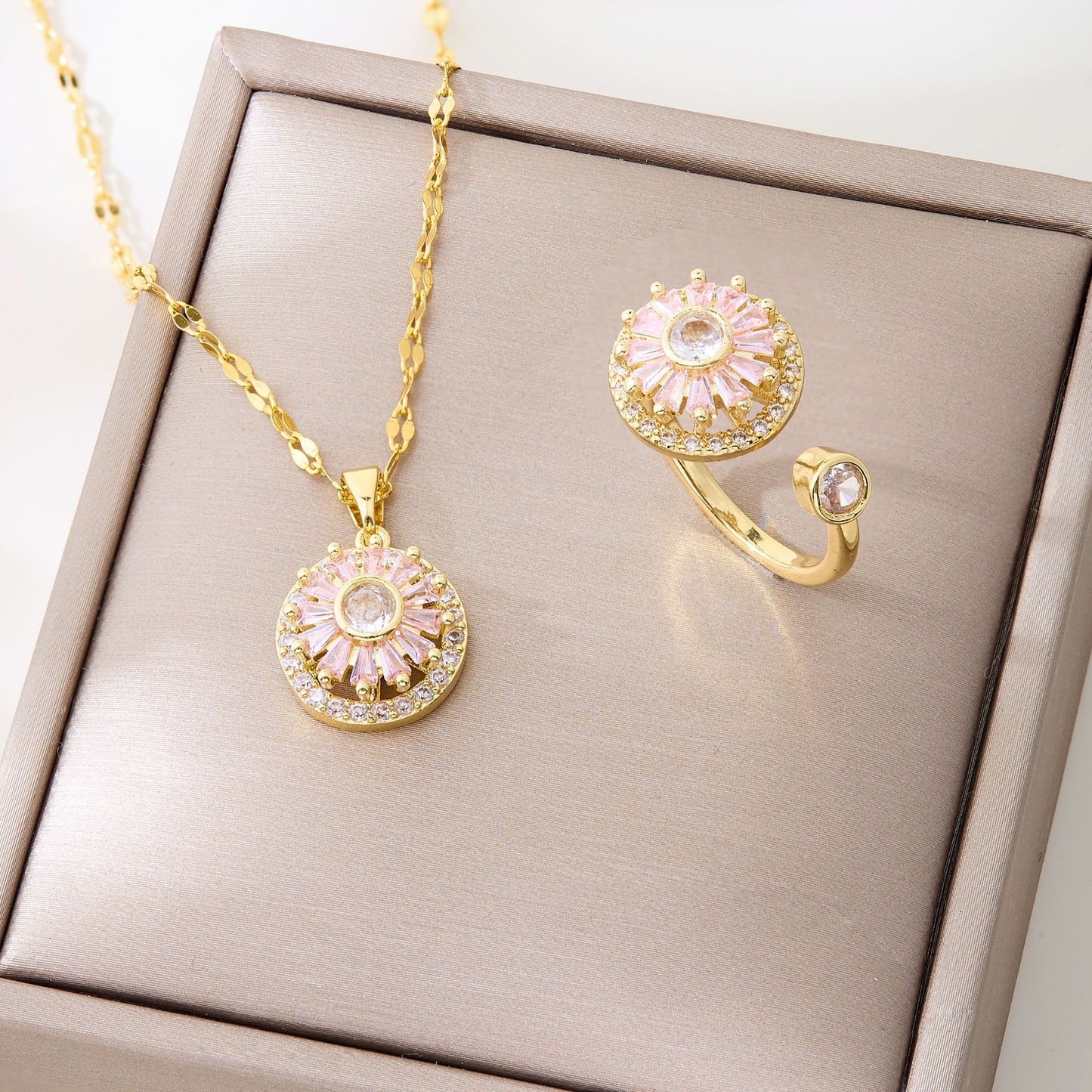Stainless Steel Chain Waterproof Durable Colorfast Jewelry Set