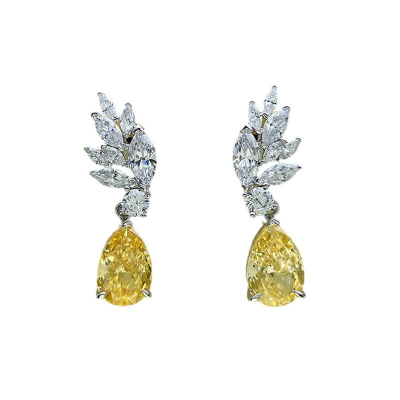 Trendy High-grade Water-drop Eardrops Plant Flowers Leaf-shaped Earrings