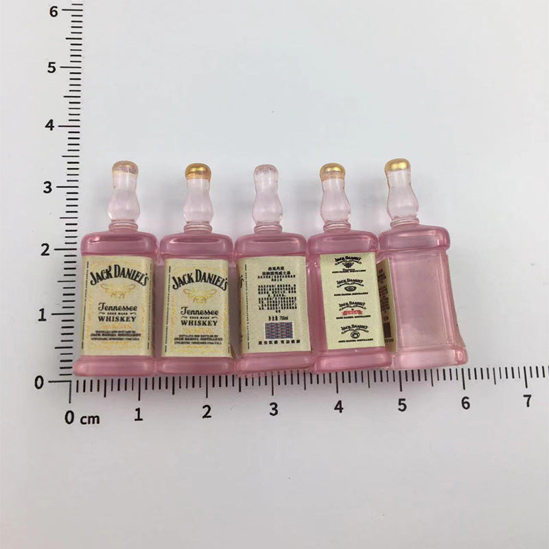 English Wine Synthetic Resin Three-dimensional Small Bottle Cream Jewelry Accessories