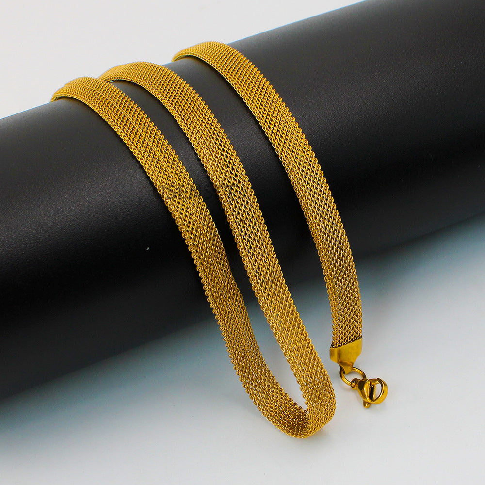 Women's Net Milan Flat Gold Plated Stainless Steel Geometric Collar