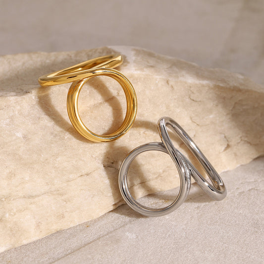 Luxury Elegant Gold Stainless Steel Rotating Rings