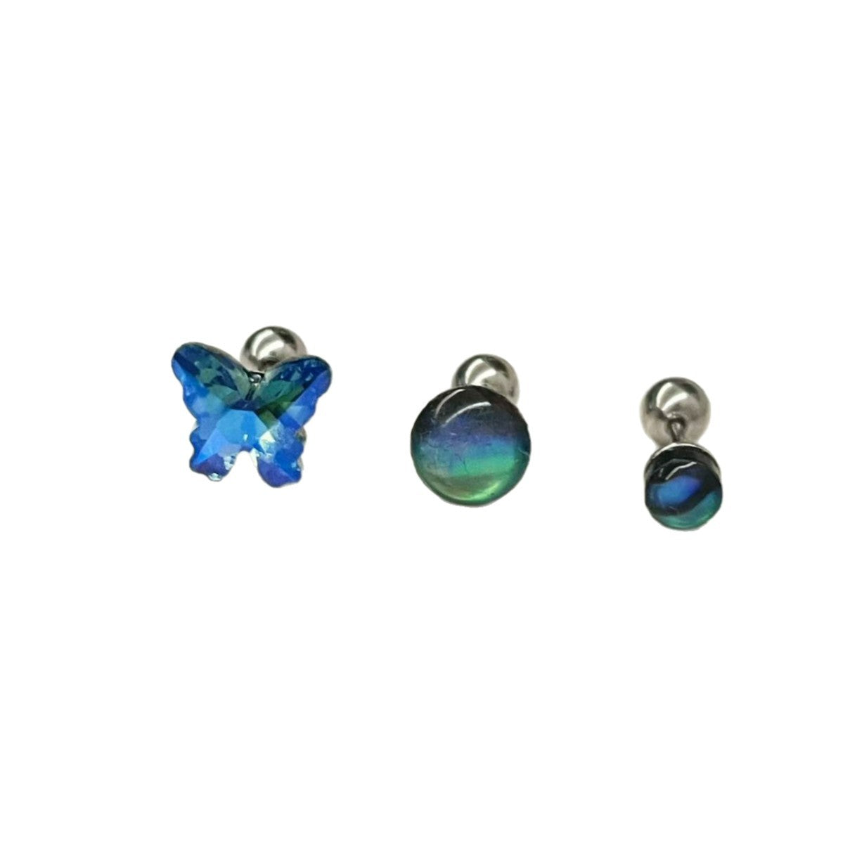Women's Colorful Blue Diamond Butterfly Suit Sense Simple Personalized Ear Stud Earrings