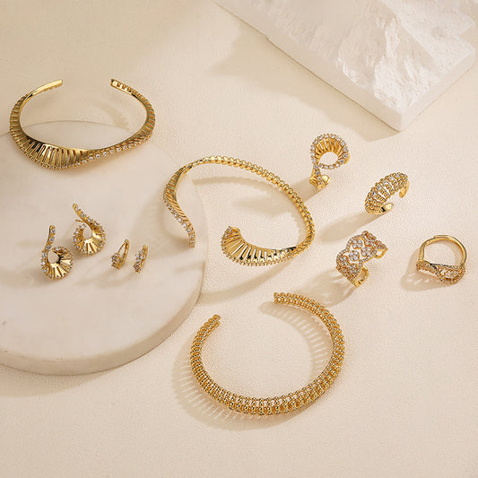 Niche Geometric Irregular Twisted Female Personalized Jewelry Set